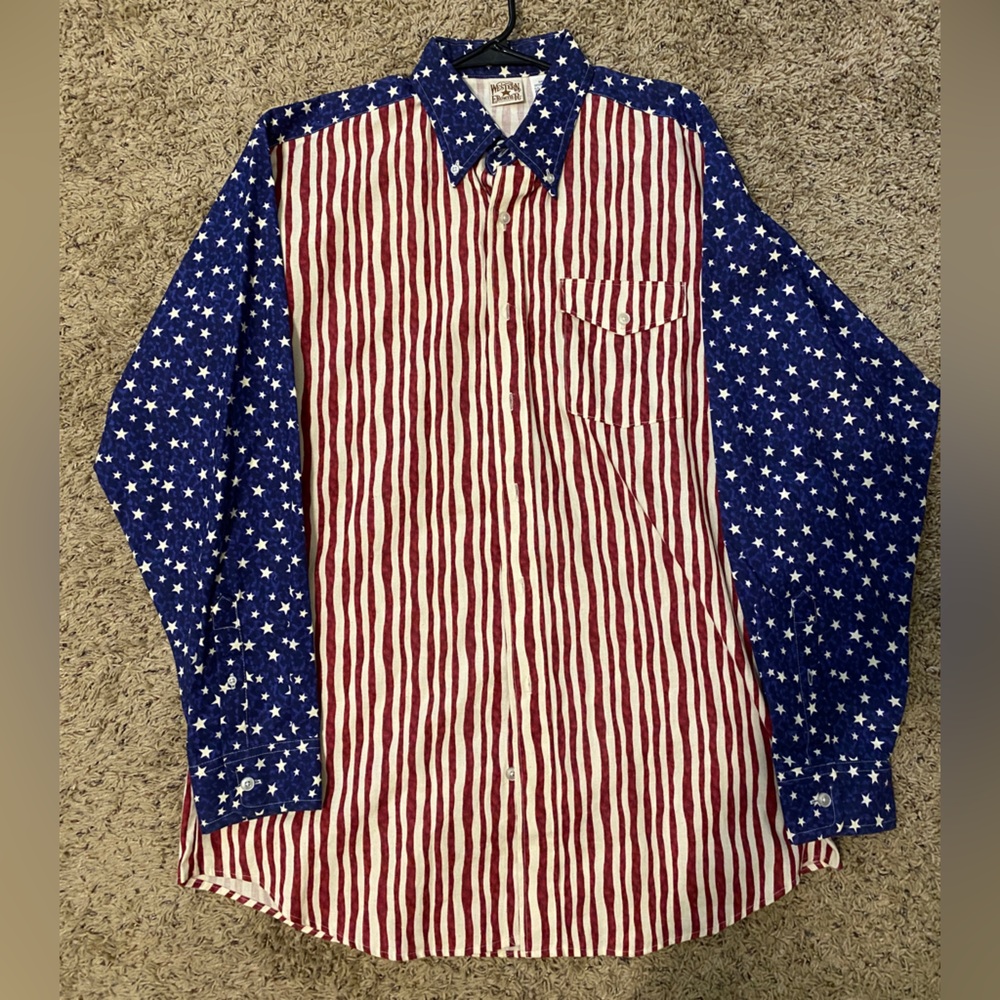 American flag Western Frontier button up never worn.